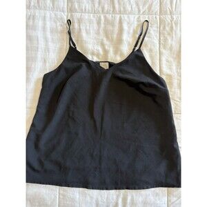 A New Day Camisole Top Womens Small Black Adjustable Straps V-Neck Lined